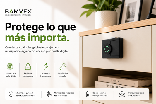 BAMVEX SecureLock™ /Cerradura Biométrica Inteligente para Gabinetes y Cajones