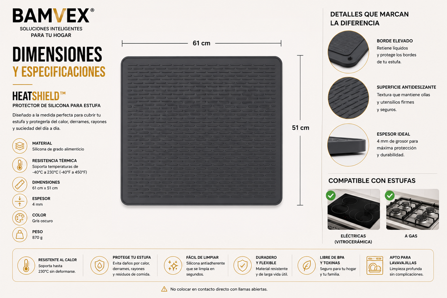 HeatShield™ | Protector de Silicona para Estufa