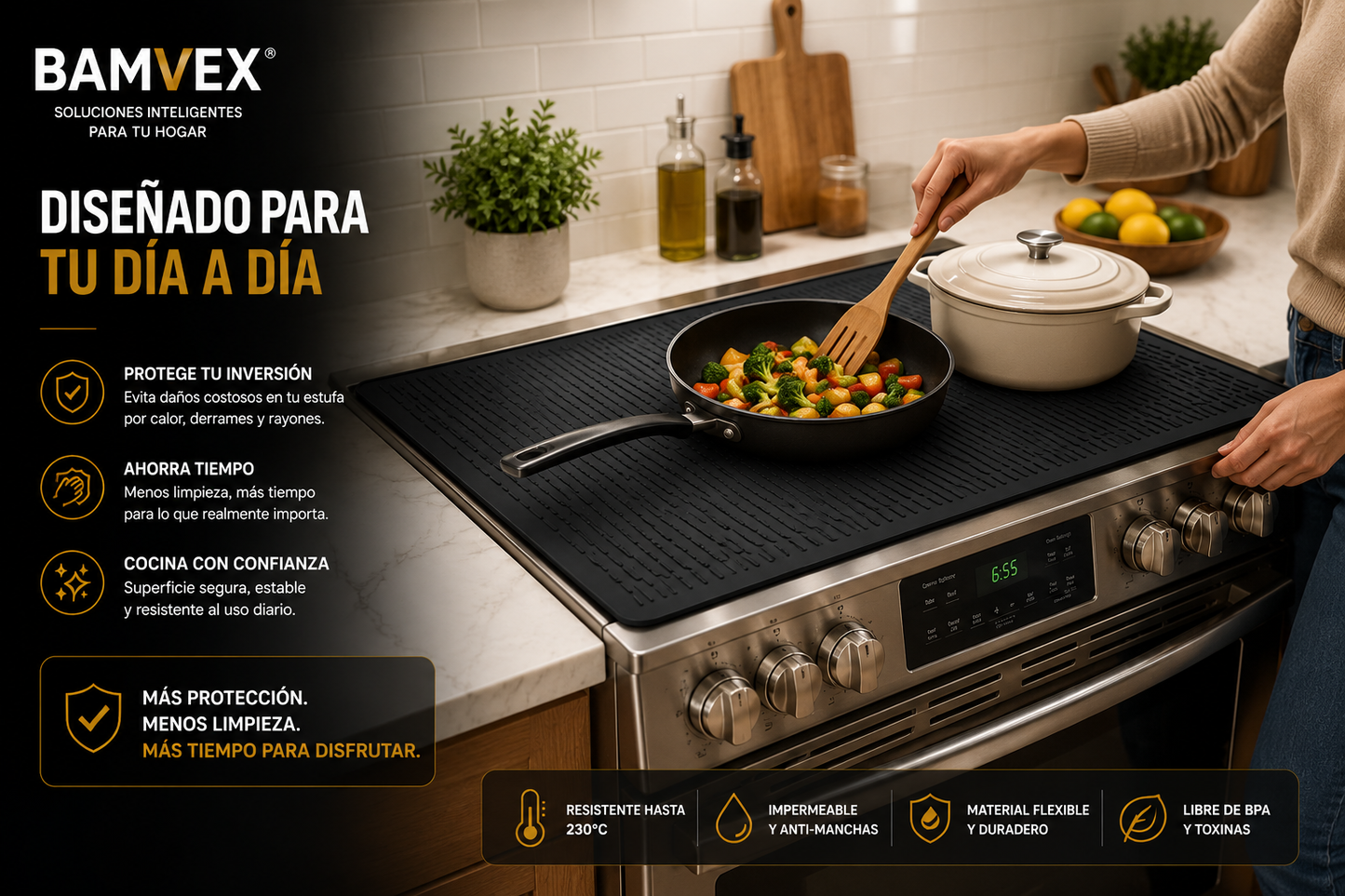 HeatShield™ | Protector de Silicona para Estufa