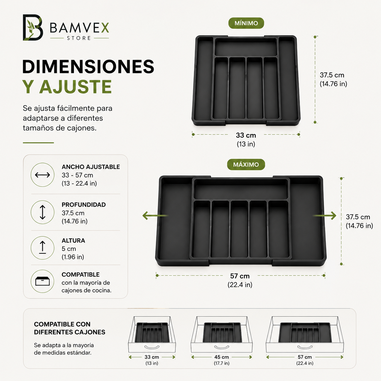 ExpandTray™ | Organizador Ajustable para Cubiertos