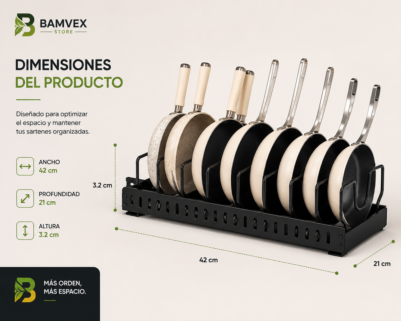 GlideRack™ – Organizador Deslizante para Ollas y Sartenes